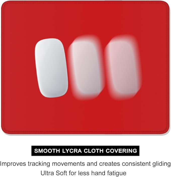 Auhoahsil Red Mouse Pad, 12 x 10 Inch Square Mousepad, 3mm Thick Rubber Mouse Mat with Pretty Design, Premium-Textured Non-Slip for Gaming Work Office Wireless Mouse Men Women