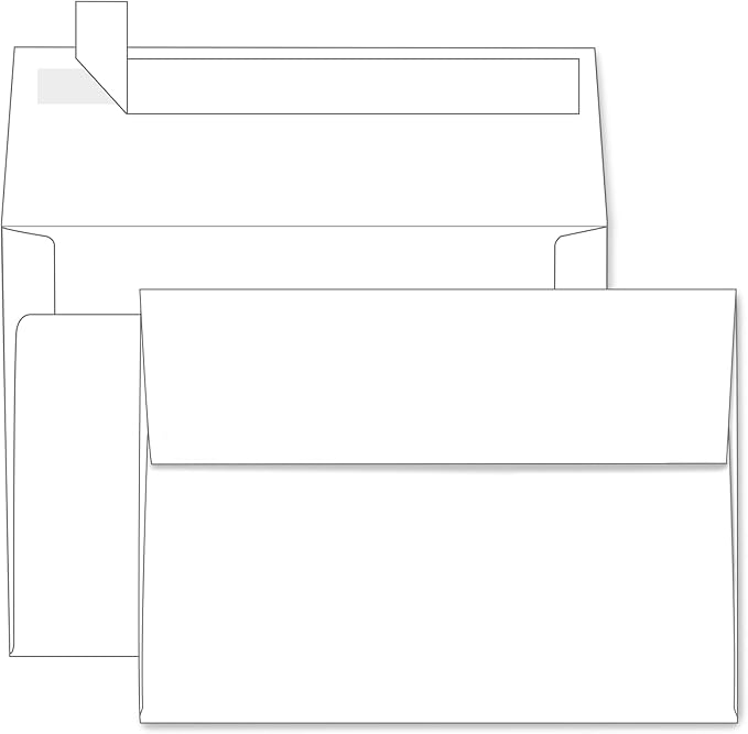 White A7 Envelopes Self Seal 1000 Pack, Goefun Printable 5x7 Envelopes for Invitations, Weddings, Baby Showers, Photos, Postcards, Greeting Cards, Mailing, Graduations