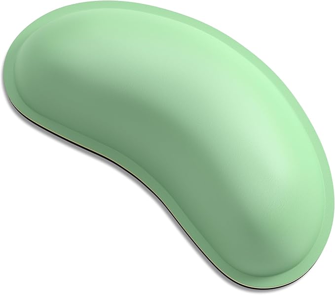 Dapesuom Mouse Wrist Rest, Ergonomic Memory Foam Mouse Wrist Support, Leather Hand Rest Pad Cushion for Gaming, Office, Laptop, Wireless Mouse, Men, Women, Pain Relief & Easy Typing, Mint Green
