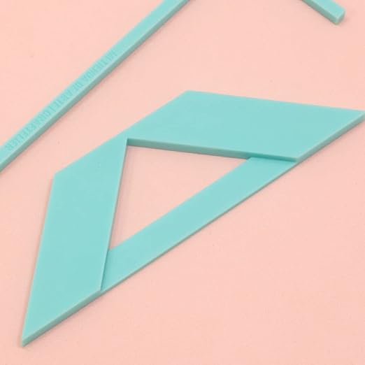 Craftelier - Complete Bookbinding Ruler Kit - Includes L Ruler + T Ruler + Spacing Guide + Corner Cutting Square + Case + Instruction Manual - Turquoise Color