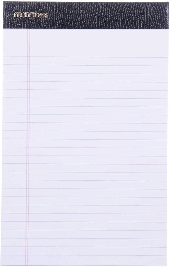 Mintra Office Legal Pads - ((PREMIUM WHITE 6pk, 5in x 8in, NARROW RULED))
