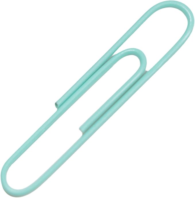 JAM Paper Colored Jumbo Paper Clips - Teal Paperclips - 75/pack