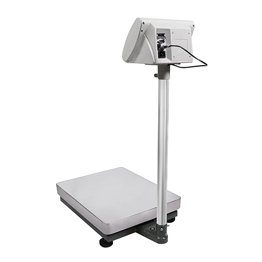 U.S. Solid Bench Scale 460 lb x 0.02 lb Stainless Steel Postal Package Shipping Scale Digital Bench Platform Balance with 16 inch x 20 inch Platform, Lb/Kg