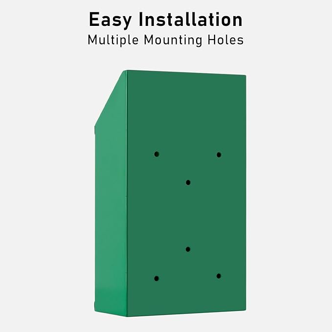 Metal Donation Box with Lock, Wall Mounted, Suggestion Box with 4 Iron Keys, Green, Cash Drop Box with Slot, 1-Pack