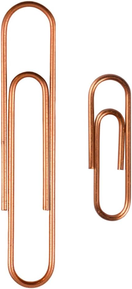 JAM PAPER Combo Pack Colorful Paper Clips - Standard & Jumbo - Rose Gold Paperclips - 1 Pack of 100 & 1 Pack of 75