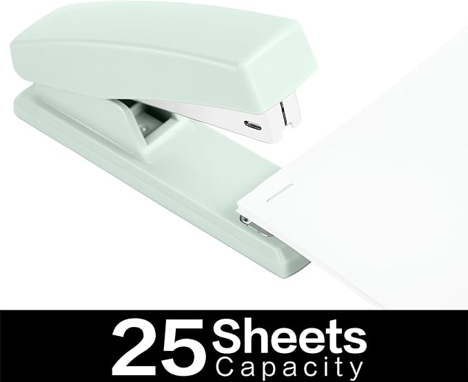 Deli Stapler, Desktop Staplers with 640 Staples, Office Stapler, 25 Sheet Capacity, Green