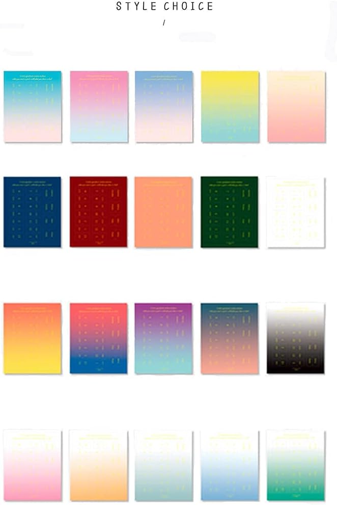 10 Sheets Self Adhesive Tabs Gradient Color Stickers Monthly Calendar Index Tabs for Planners, Journal, Notebook, Agendas and Organizers, Office Supplies (Quiet), 88mm*110mm