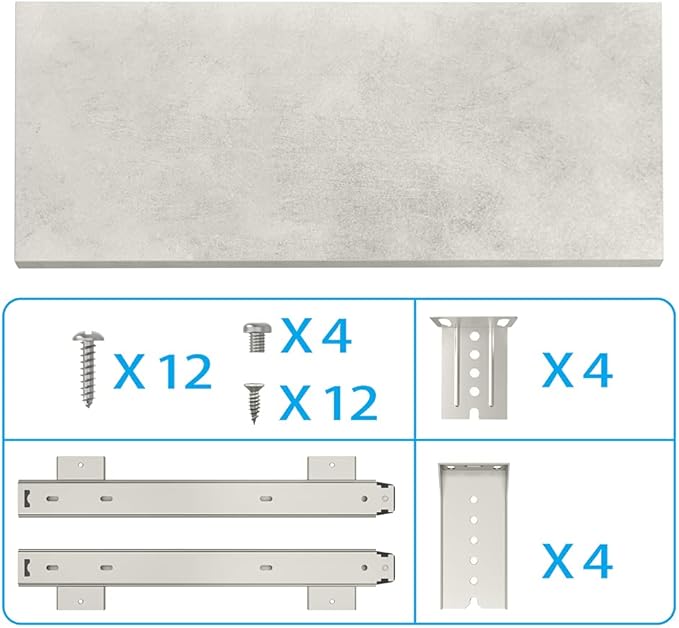 FRMSAET Furniture Accessories Office Product Suits Hardware 20/24/30 inches Keyboard Drawer Tray Wood Holder Under Desk Adjustable Height Platform. (30 inches, Gray Rock)