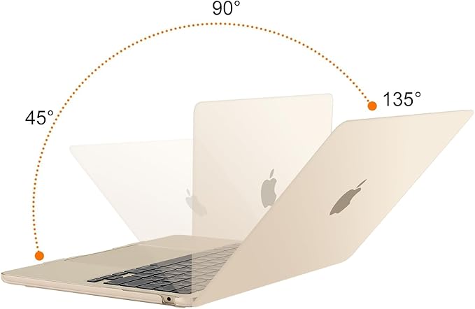 MOSISO Compatible with MacBook Air 13 inch Case 2025 2024 2023 2022 M4 A3240 M3 A3113 M2 A2681, Plastic Hard Shell&Keyboard Cover&Screen Film&Type C for MacBook Air 13.6 inch Case, Starlight