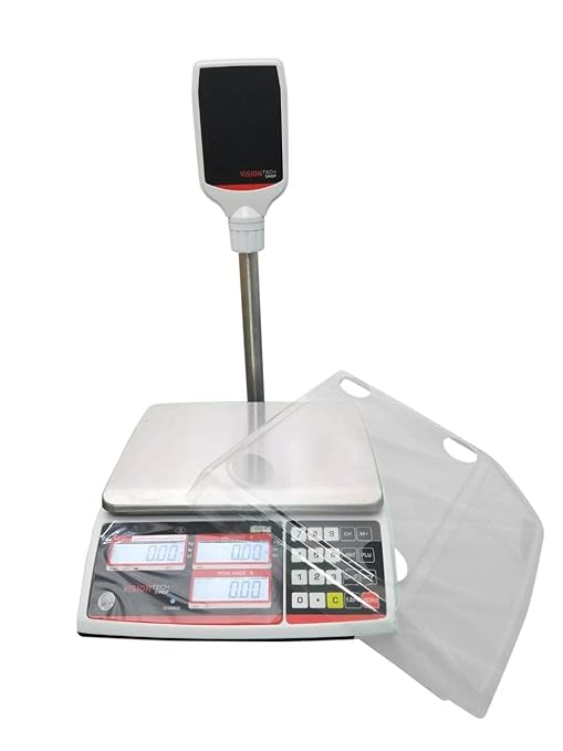 VisionTechShop TVP-60P Price Computing Scale with Pole Display, Lb/Oz/Kg, 60lb Capacity, 0.01lb Readability, NTEP Legal for Trade COC #19-038, NSF Certified