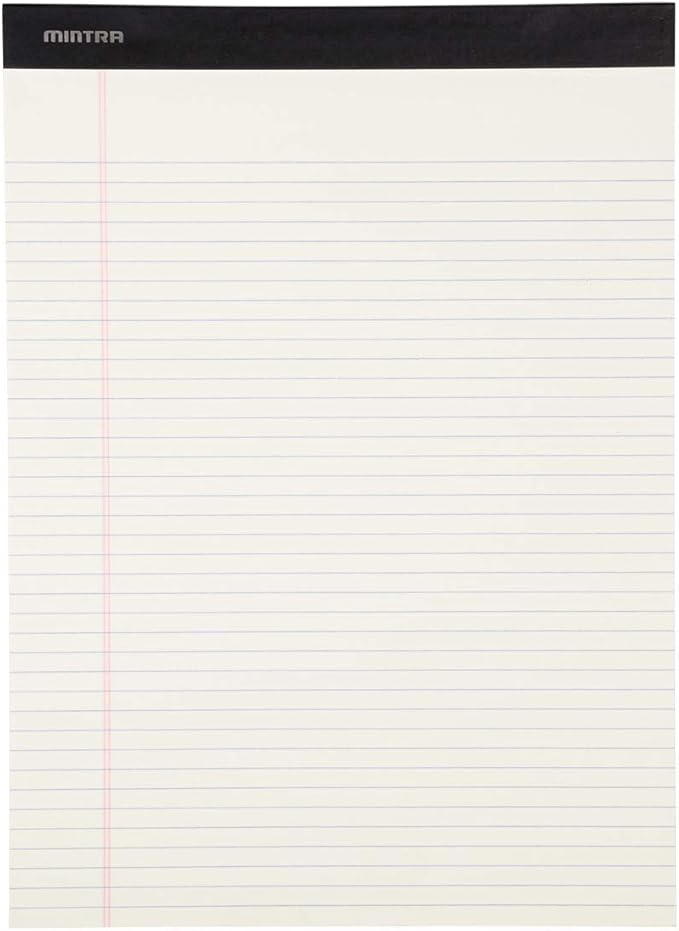 Mintra Office Legal Pads, ((Basic 6pk - (Pastel Version #2), 8.5in x 11in, Narrow Ruled))