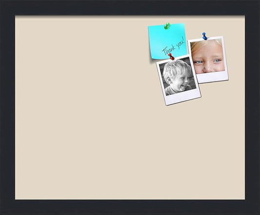 PinPix 15x12 Inch Cork Bulletin Board. This Decorative Framed Pin Board Comes with Desert Pastel Design and a Satin Black Frame. Ideal for Home Office Decor or Message Board (PinPix-1815)