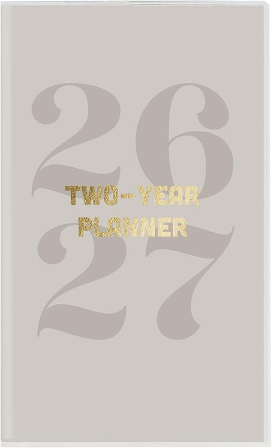 Graphique 2 Year Pocket Planner | 29 Month Organizer, Aug. 2025 – Dec. 2027 | Monthly Calendar & Notes Spreads | Marked Holidays | Typographic | 3.75” x 6"