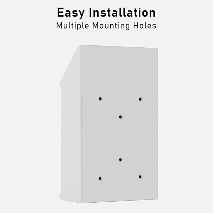 Metal Donation Box with Lock, Wall Mounted, Suggestion Box with 4 Iron Keys, White, Cash Drop Box with Slot, 1-Pack