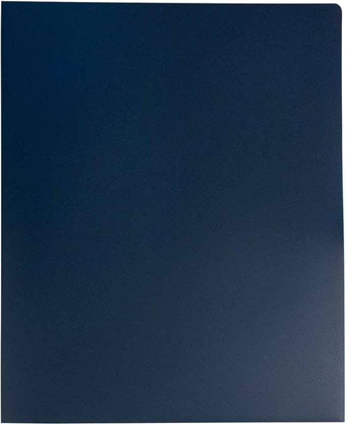 JAM PAPER Heavy Duty Plastic 2 Pocket Extra Tough School Folders - Navy Blue - 6/Pack