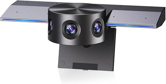 Panoramic 180° Video Camera, Immersive Video Conference Experience, both Overall and Speakers’ Close-up view, 1080P Webcam for Huddle Room and Homebased Office, Plug and Play with Micro SD Card Slot