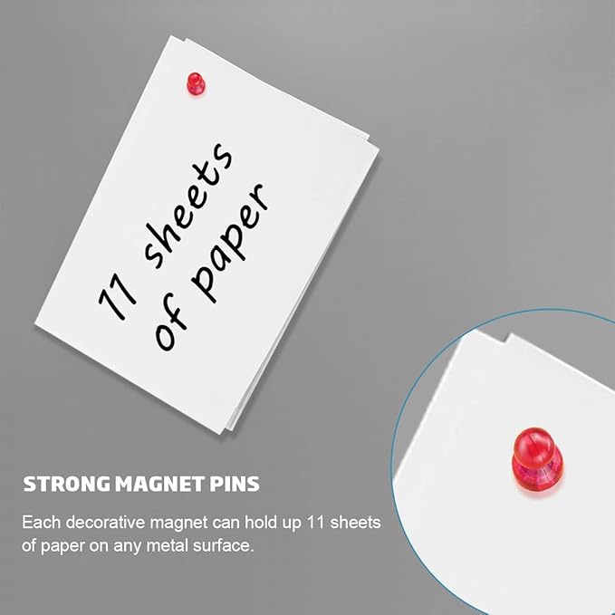Ant Mag Magnetic Push Pins Strong Push Pin Magnets for Fridge Whiteboards Calendars Maps in School & Office Pack of 18 White
