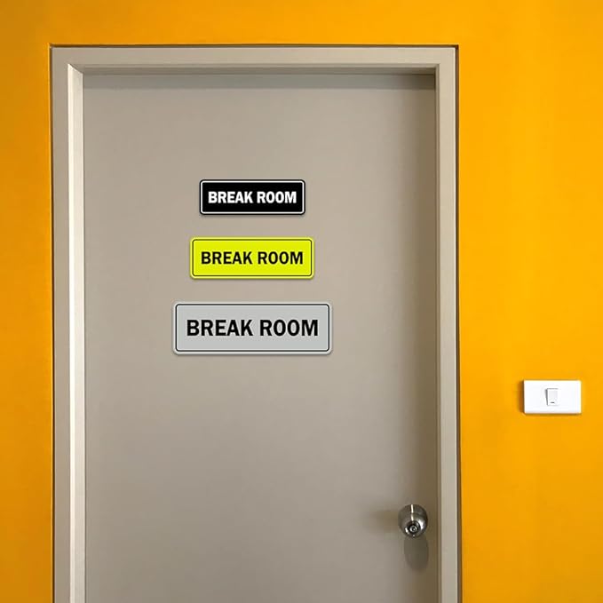 Standard Break Room Door or Wall Sign - Dark Brown - Large 1 Pack
