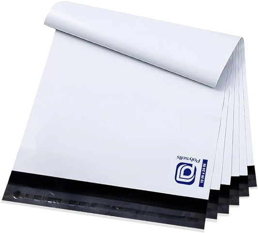POLYSELLS 300 19x24 Inch White Pack Large Poly Mailers Shipping Envelopes, Strong Adhesive Sealing, Waterproof, and Tear-resistant Postal Mailing Bags for Clothing, and Accessories