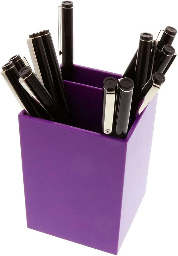 JAM PAPER Plastic Pen Holder - Purple - Desktop Pencil Cup - Sold Individually