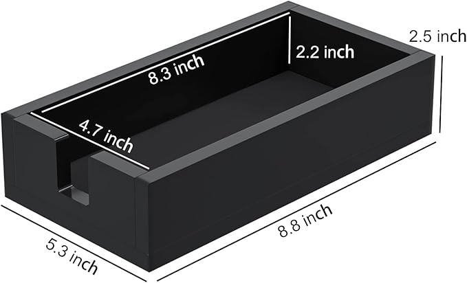 HIIMIEI Acrylic Napkin Holder for Bathroom, Black Acrylic Guest Towel Holder, Bathroom Napkins Guest Disposable Holder, Hand Towel Tray for Kitchen, Parties, Weddings, Party, Hotel, Restaurant（Black）