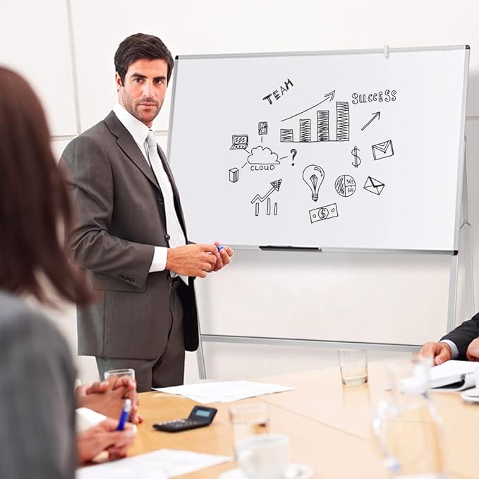 VIZ-PRO Magnetic H-Stand Whiteboard/Adjustable Dry Erase Easel,60 x 36 Inches