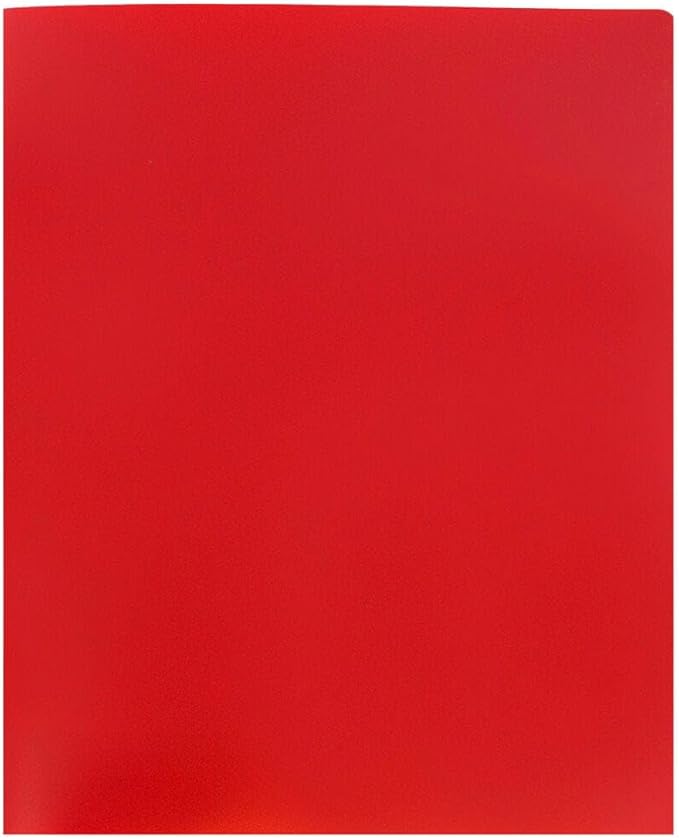 JAM PAPER Heavy Duty Plastic 2 Pocket Extra Tough School Folders - Red - Bulk 144/Box