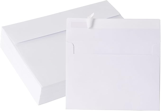 5x7 Envelopes 50 Pack, A7 White Envelopes for Invitations, 5 1/4” x 7 1/4” Large for Weddings, Invitations, Greeting Cards, Postcards, Photos, Mailing, Quick Self Seal.