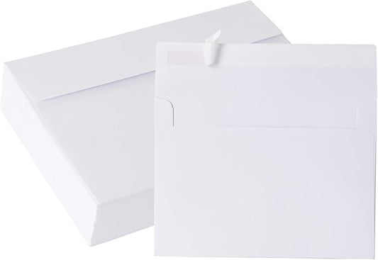 5x7 Envelopes 50 Pack, A7 White Envelopes for Invitations, 5 1/4” x 7 1/4” Large for Weddings, Invitations, Greeting Cards, Postcards, Photos, Mailing, Quick Self Seal.