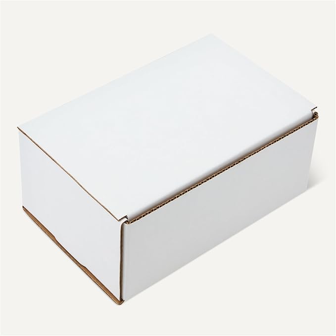 Amazon Basics White Shipping Boxes, Cardboard Mailer Box for Moving and Storage, 9 x 6 x 4 inches, 25 Pack