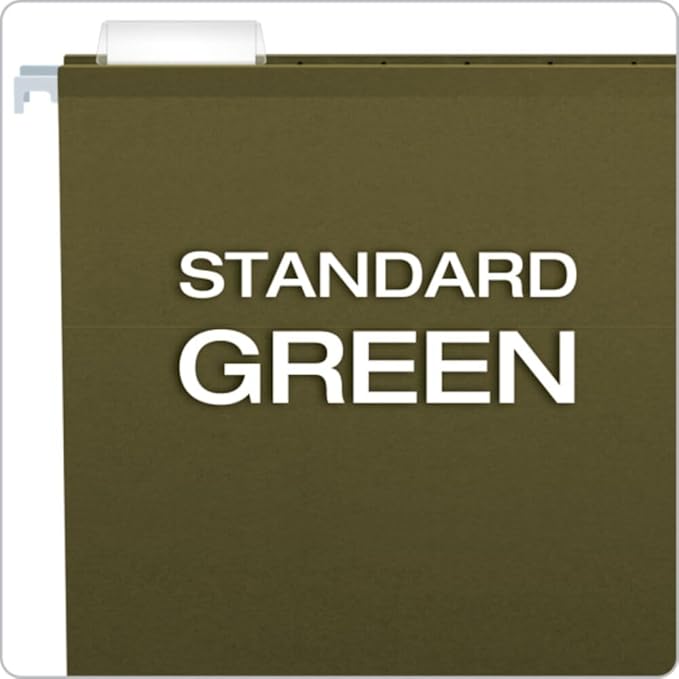 Pendaflex Extra Capacity Reinforced Hanging File Folders, 4", Legal Size, Standard Green, 1/5 Cut, 25 per Box (04153x4)