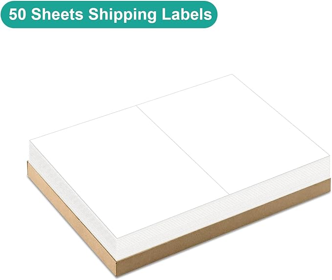 MFLABEL Half Sheet Label Laser/Ink Jet Shipping Label8.5 x 11 Inches Packaging Labels, Address Labels for Laser & Inkjet Printers, 1400 Count(700 Sheets)