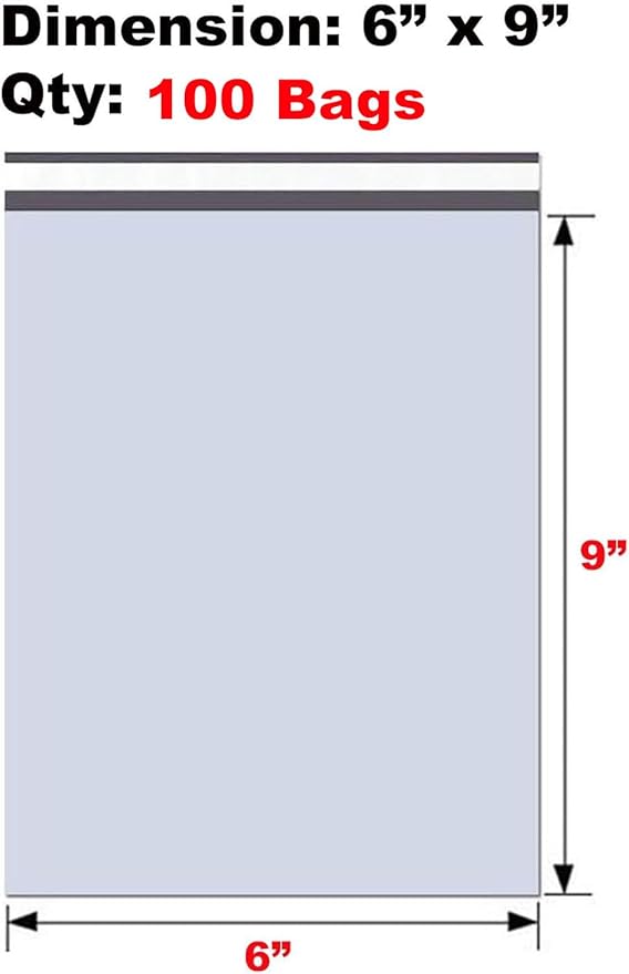 iMBAPrice 100 - 6X9 Premium Matte Finish Self-Sealing Non-Padded White Poly Mailers/Mailing Envelopes/Bags (iMBA-1PM-100)