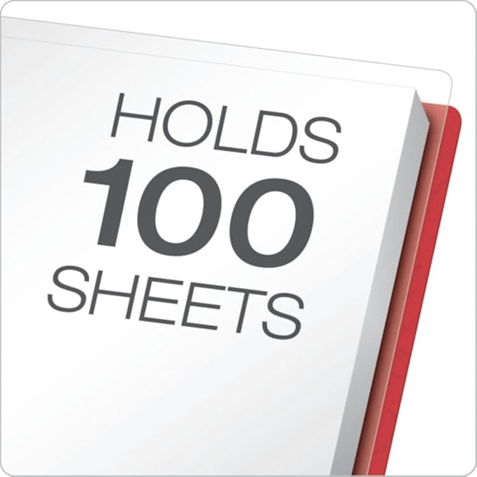 Oxford Clear Front Report Covers, Red, Letter Size, 25 per Box (55811EE) (Pack of 2)