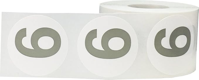 Grey Number 6 Circle Stickers, 1.5 Inch Round Adhesive Labels, 500 Stickers Per Roll for Inventory, Organization, Retail, Classroom, and More – Made in The USA