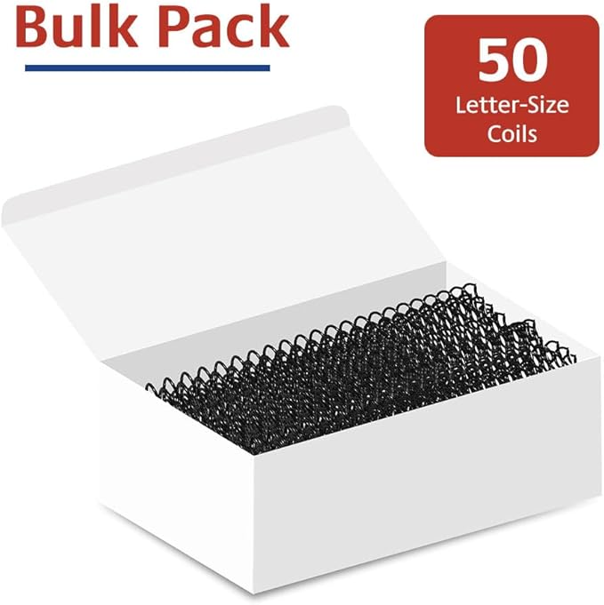 TruBind 20mm (3/4 in.) Spiral Binding Coils for Reports, Presentations and Proposals | 4:1 Pitch | 12 in. Length | Black | 172 Sheets Binding Capacity | 50 Pack