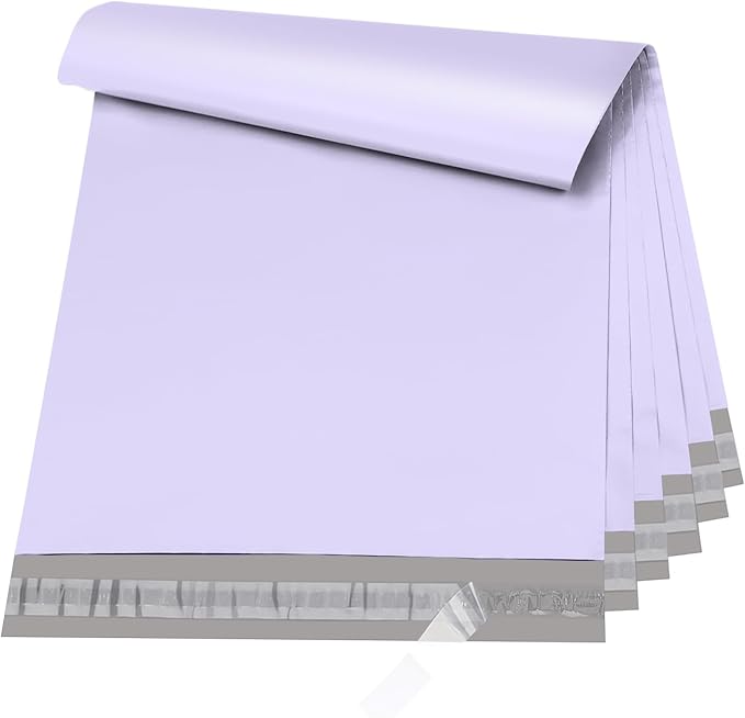 Metronic Large Poly Mailers 24x24 100 Pcs, Strong Adhensive Shipping Bags for Clothing, Waterproof Mailers Bags for Small Business, Shipping Envelopes, Tear-resistant Mailing Bags in Lilac Purple