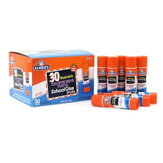 Elmer’s Disappearing Purple School Glue Sticks, Washable, 7g, 30 Count - Bulk Pack for Classrooms, #1 Teacher Brand