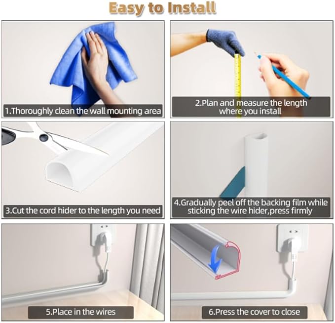 RPXRPXSide Open One Cord Cable Raceway Wire Cover for Cords, Our Cable Track is Best Suited for one Wire (Diameter <0.27"),Wire Raceway Management Cable Concealer Channel (Brown, 196in)