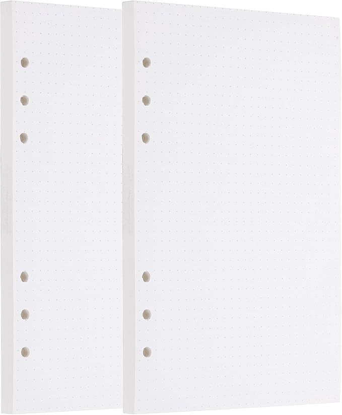 PATIKIL A5 Dot Grid Paper 6-Ring Binder Loose Leaf Planner Filler Paper Planner Inserts, 160 Sheets/320 Pages, Lined