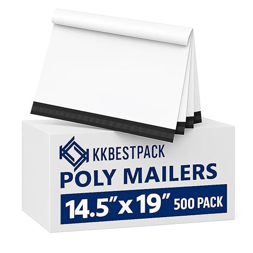 KKBESTPACK Poly Mailers Shipping Envelope Self Sealing Bags (14.5x19 500pcs)