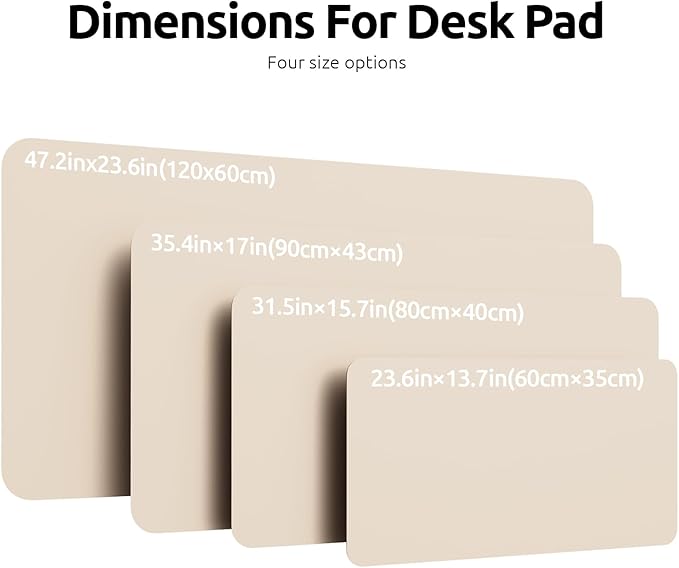 YSAGi Leather Desk Pad Protector, Office Desk Mat, Large Mouse Pad, Non-Slip PU Leather Desk Blotter, Waterproof Laptop Desk Writing Pad for Office and Home (23.6" x 13.8", Eggshell)