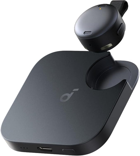 soundcore Work by Anker Portable AI Voice Recorder, AI Transcription & Summarization, 6-Month Pro at No Charge, Cross-Meeting Summary, Double-Tap to Mark, MFi Certified, Privacy Protection(Black)