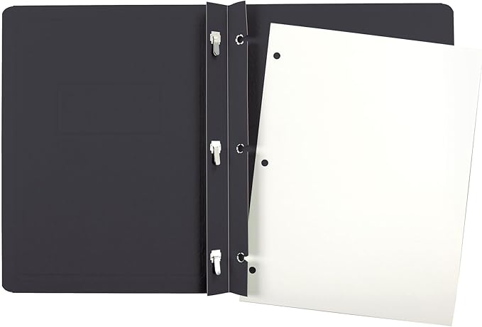 Oxford Title Panel and Border Front Report Covers, Black, Letter Size, 25 per Box, (52506EE)