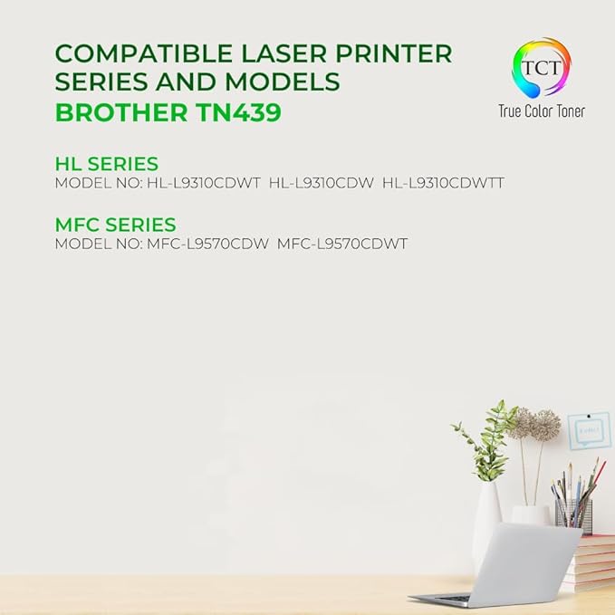 TCT TN439 Cyan Toner Cartridge - Compatible Replacement for Brother TN439C Cyan Ultra High Yield Works with Brother HL-L8360CDW L8360CDWT MFC-L8900CDW L9570CDW Printers (9,000 Pages)