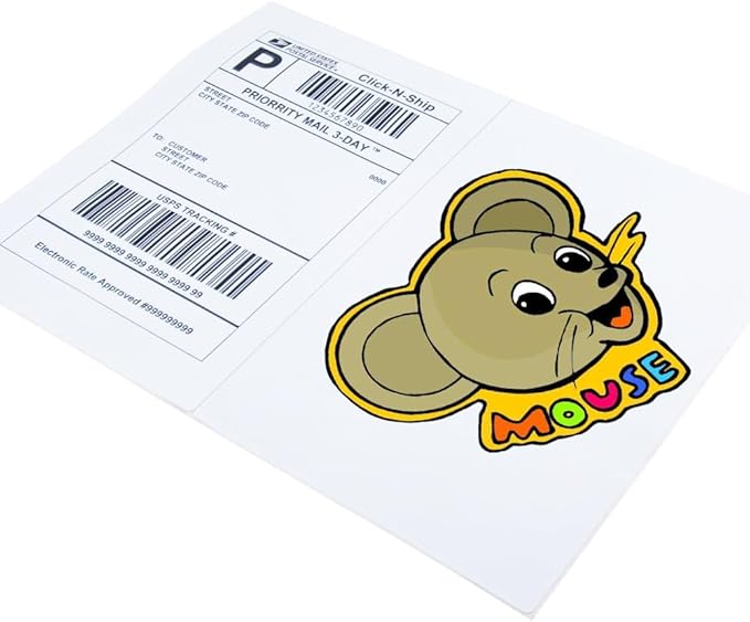 L LIKED 100 Half Sheet Shipping Labels, 2 per Sheet, 5.5 x 8.5 inchh, for Laser & Inkjet Printer (50 Sheets)