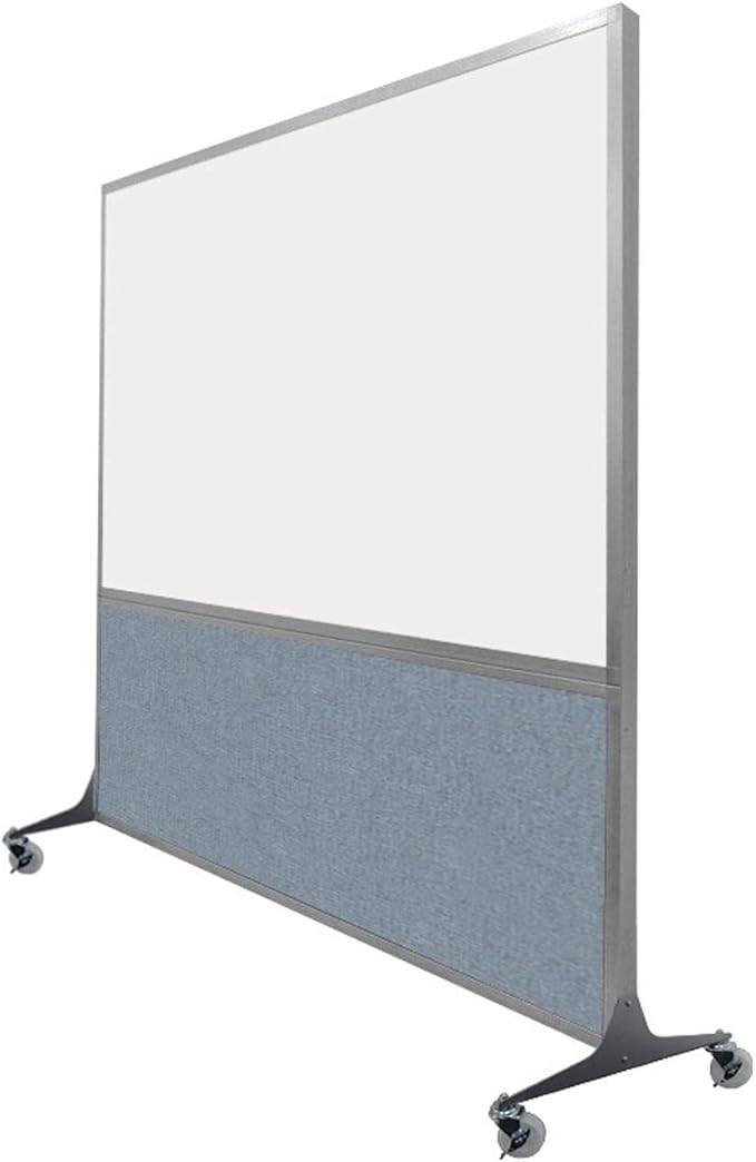 DivideWrite Mobile Whiteboard | Double Sided Dry Erase Board | Portable Office Cubicle Partition | Display for Classrooms, Conference Rooms, Meeting Areas and More | Charcoal Gray 5' Wide X 6' Tall