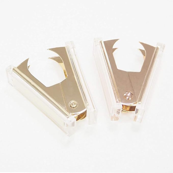 Rose Gold and Gold Staple Remover - 2 Pack Staple Removal Tool Set, Luxury Acrylic Rose Gold and Gold Office Supplies & Desk Accessories