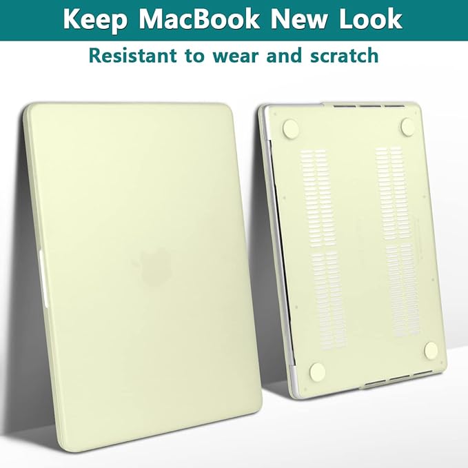 Teryeefi Case Cover for MacBook Pro 16 Inch M4 M3 M2 M1 (2025 2024-2021 Release) A3403 A3186 A2485 A2780 A2991 Model, Matte PC Hard+Keyboard Cover+Screen Protector+Type C Adapter, Yellow