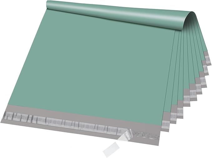 Metronic Poly Mailers 12x15.5 100Pack, Medium Size Shipping Bags for Clothing, Strong Self-Seal Mailers Poly Bags Shipping Envelopes, Thick Mailing Bags Package Bags for Small Business Packing, Green
